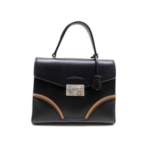 NEUF SAC A MAIN PRADA VACHETTA GM EN CUIR NOIR BLACK LEATHER HAND BAG NEW 1990€