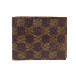 NEUF PORTEFEUILLE LOUIS VUITTON MULTIPLE TOILE DAMIER EBENE CANVAS WALLET 410€