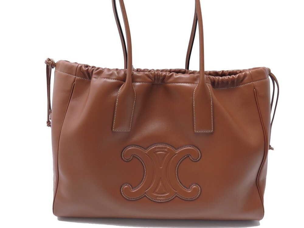 【VIPセール】CELINE スペシャルセール Cabas Drawstring Cuir Celine 2022 Cabas Drawstring Cuir Triomphe - Black Totes