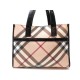 NEUF SAC A MAIN BURBERRY CABAS TARTAN CUIR BEIGE POCHON HAND BAG LEATHER 895€