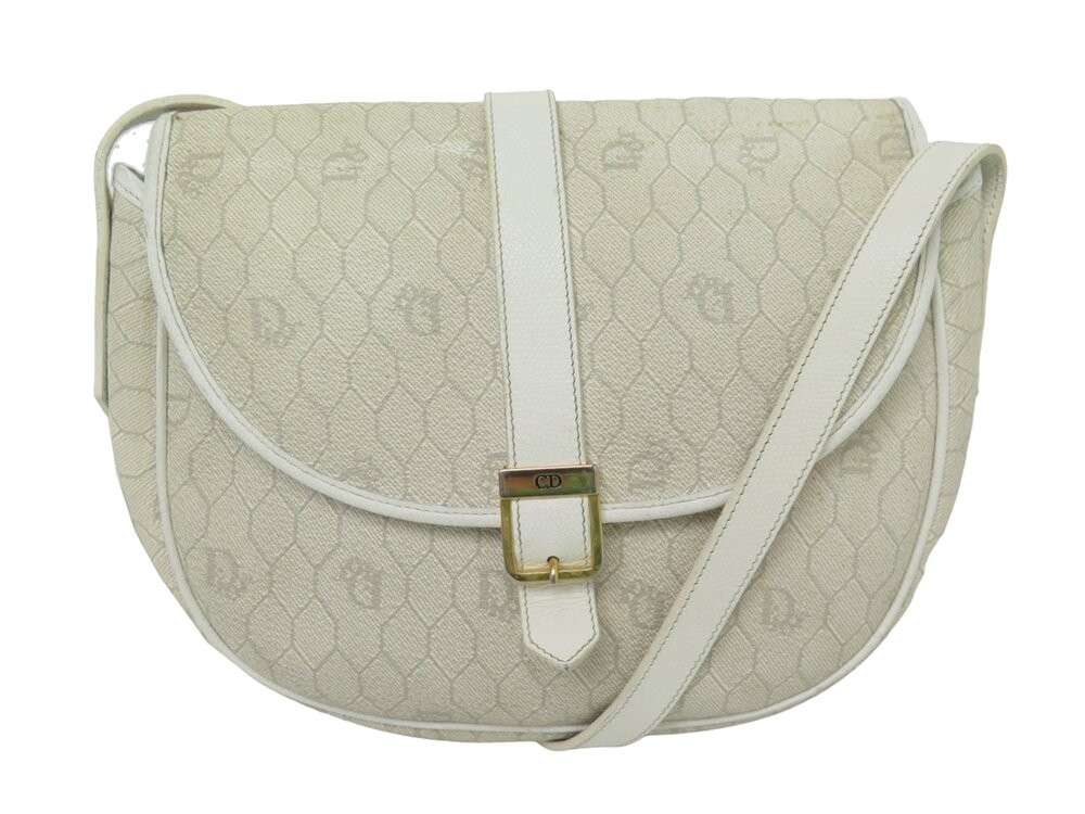 Vintage White Dior Bag Sac A Main Christian Dior Toile Nid D'abeille