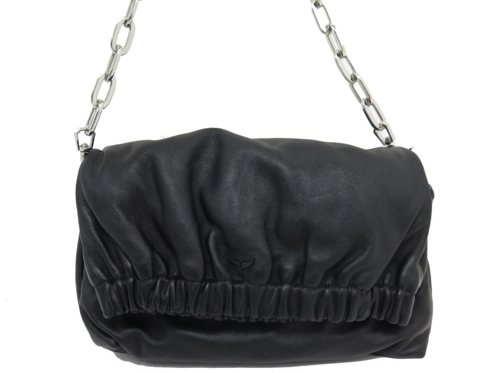 sac a main zadig voltaire rockyssime cuir noir