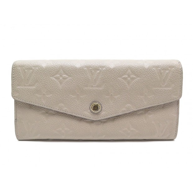 PORTEFEUILLE LOUIS VUITTON CURIEUSE EN CUIR MONOGRAM EMPREINTE BEIGE WALLET 645€