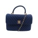 NEUF SAC A MAIN CHANEL TRENDY CC CHEVRONS TOILE BLEUE BANDOULIERE HAND BAG 6000€
