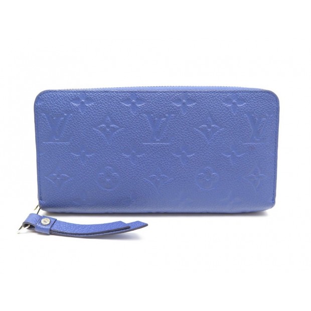 NEUF PORTEFEUILLE LOUIS VUITTON ZIPPY CUIR MONOGRAM EMPREINTE BLEU WALLET 715€