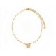 NEUF COLLIER CHANEL LOGO CC & STRASS 46 CM METAL DORE GOLD STEEL NECKLACE 830€