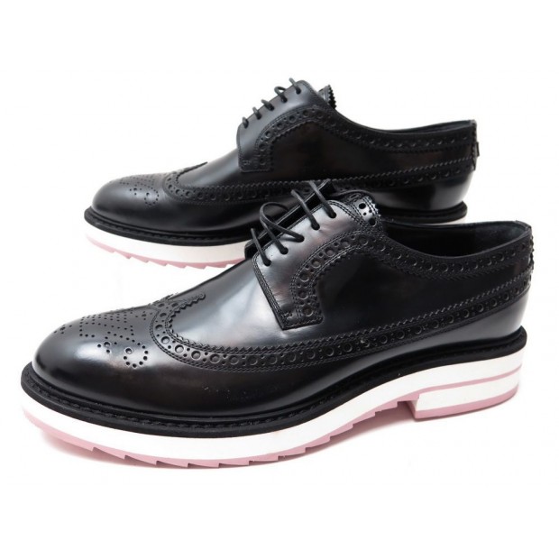 NEUF CHAUSSURES LOUIS VUITTON HEARTLAND 39.5 DERBY CUIR NOIR SHOES BLACK 690€