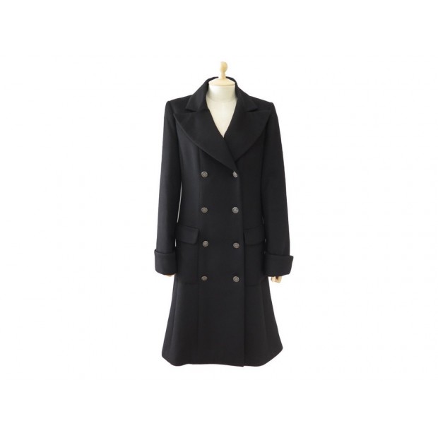 MANTEAU LONG CHANEL P38780 M 38 EN CACHEMIRE NOIR BLACK CASHMERE COAT 5700€