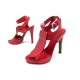 CHAUSSURES GIVENCHY 39.5 SANDALES A TALONS CUIR FACON CROCO ROUGE SHOES 850€