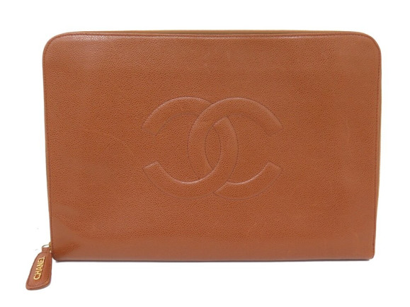 pochette chanel ordinateur logo cc cuir caviar