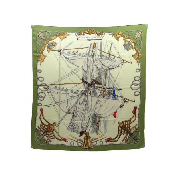 VINTAGE FOULARD HERMES ECOLE DES GABIERS 1961 LEDOUX CARRE EN SOIE SCARF 350€