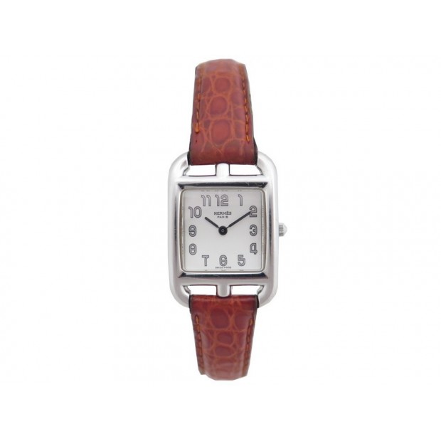 MONTRE HERMES CAPE COD PM CC1.210 QUARTZ ACIER ARGENTE + BOITE STEEL WATCH 2500€