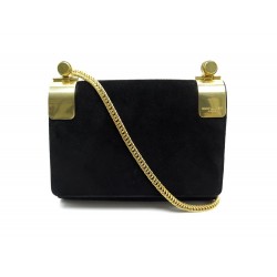 NEUF SAC A MAIN SAINT LAURENT 318628 POCHETTE BANDOULIERE EN DAIM NOIR BAG 1300€