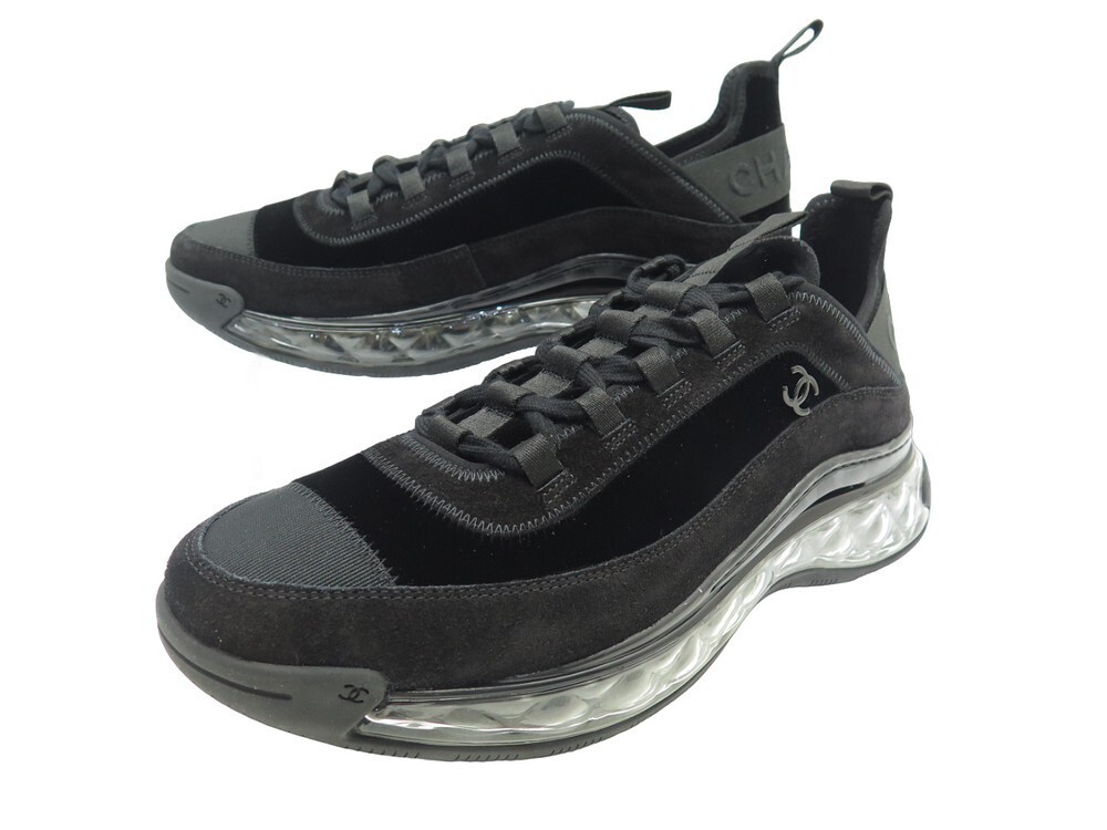 CHANEL シャネル Low Top Trainer Suede ロートップカーフスキンローカットスニーカー ブラック G38299Y55720 Chanel Low Top Trainer Gray White - G38299 Y55434 K3159 - JP