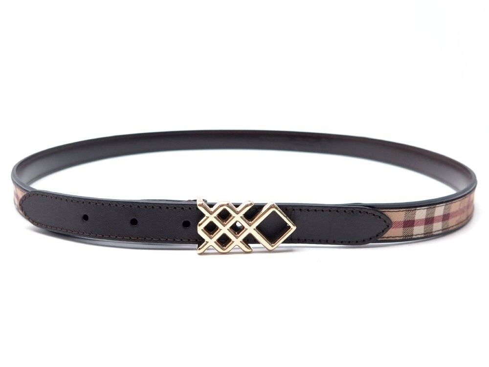 Ceinture de luxe - Ceinture Burberry en cuir reversible noir et marron
