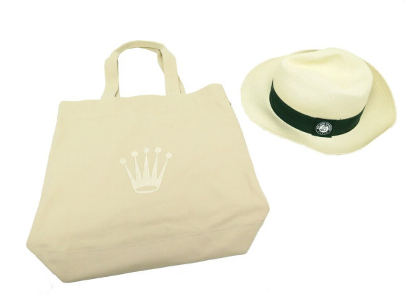  lot chapeau panama roland garros m raphia sac