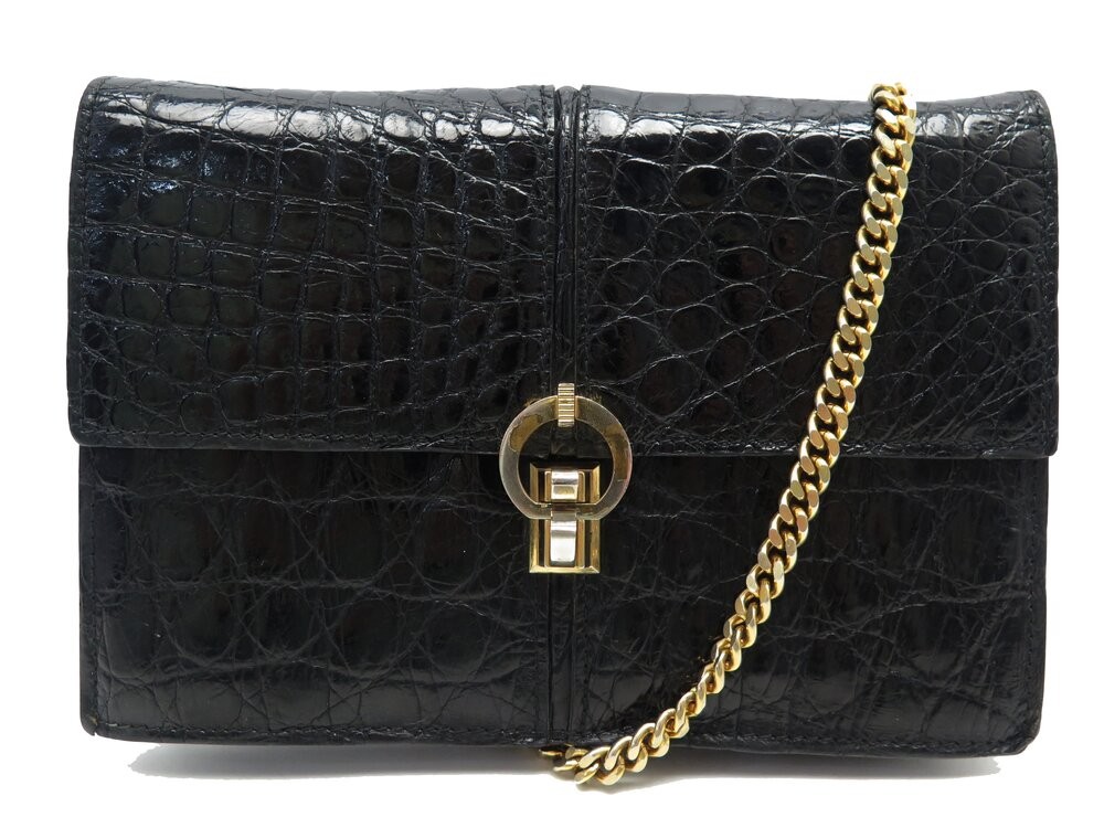 sac a main celine pochette cuir de crocodile