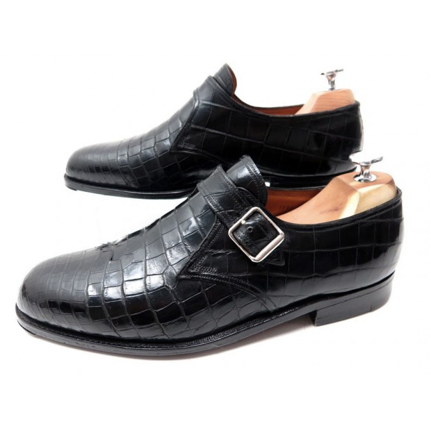  CHAUSSURES JM WESTON SOULIERS A BOUCLES CUIR DE CROCODILE 