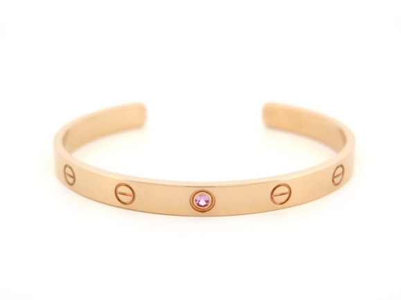  bracelet cartier love 1 saphir rose jonc ouvert