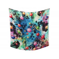 NEUF CHALE LOUIS VUITTON KENNY SCHARF COSMIC POP M75277 FOULARD SILK SQUARE 670€