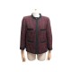 NEUF VESTE DROITE CHANEL P52652 42 L EN TWEED DE LAINE BORDEAUX JACKET 4800€