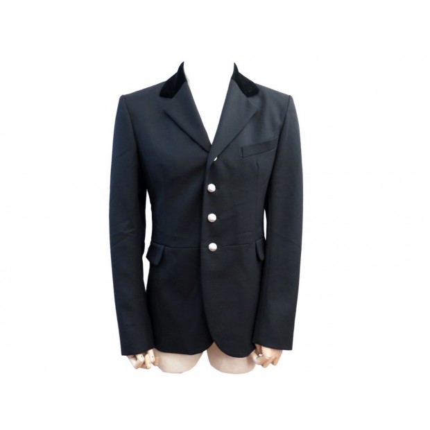 NEUF VESTE D'EQUITATION HERMES SELLIER HOMME 50 M LAINE NOIR RIDING JACKET 1460€