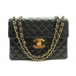 SAC A MAIN CHANEL TIMELESS JUMBO BANDOULIERE CUIR NOIR BLACK HAND BAG 11100€