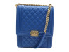 sac a main chanel north south boy cuir bleu