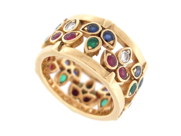 bague cartier riviere 54 en or jaune 18k sertie