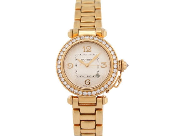 montre cartier pasha 2397 or jaune 18k diamants