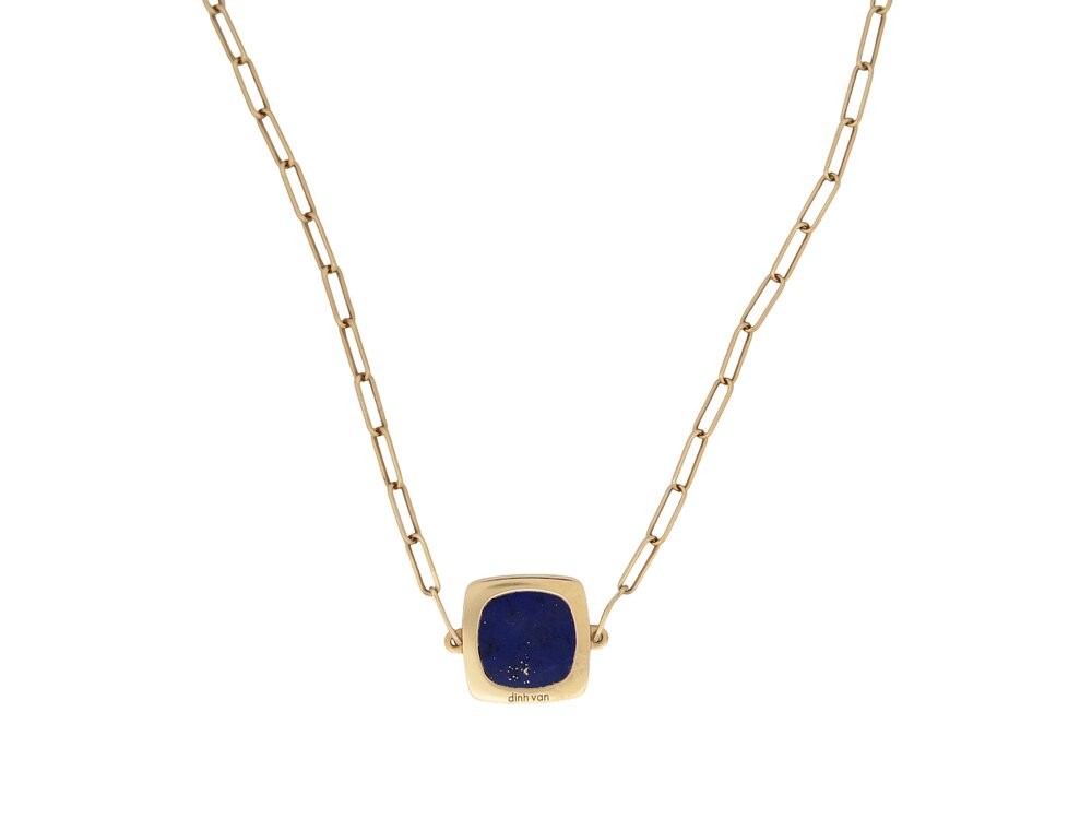 Collier Vintage En Lapis-lazuli Naturel Avec Fermoir En Or Jaune 18K - Italie Années 70 - Longueur 43,5 Cm