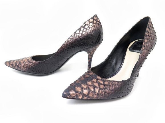  chaussures christian dior escarpins cuir python