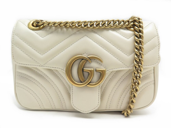 sac a main gucci marmont gg pm 446744 cuir blanc creme