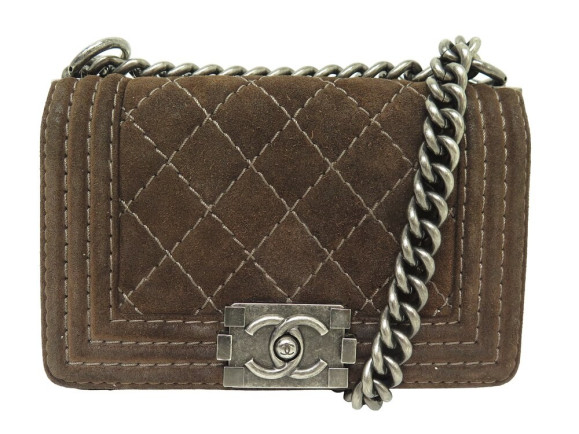 sac a main chanel petit boy a67085 daim marron