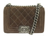 sac a main chanel petit boy a67085 daim marron