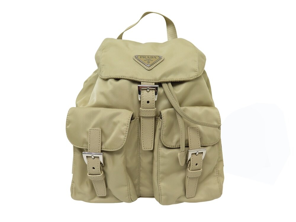 sac a dos prada 1bz677 pm en toile re nylon beige