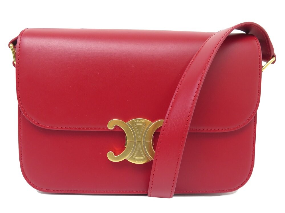 sac a main celine triomphe 187363bf4 cuir rouge