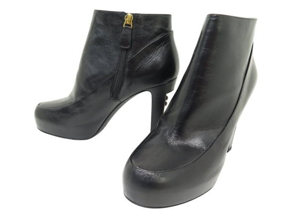 chaussures chanel g29228 bottines a talons 39.5