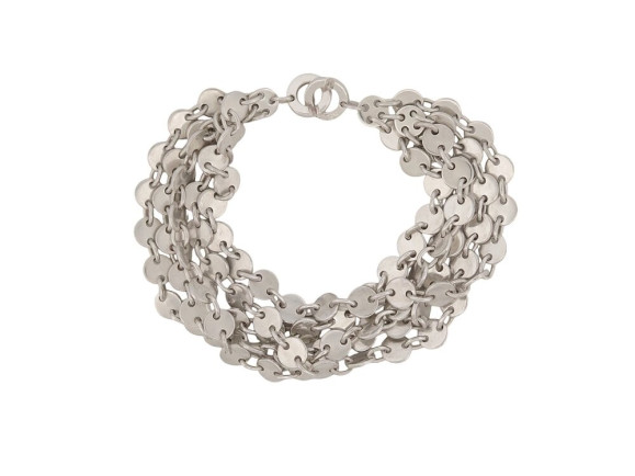bracelet hermes confettis 5 rangs 17.5 cm argent