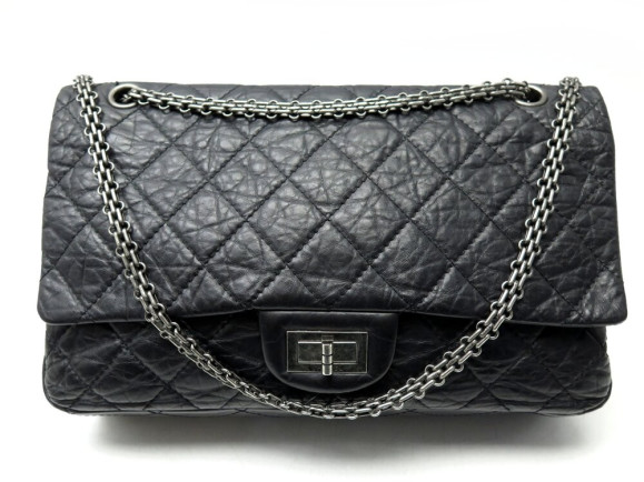 sac a main chanel grand 2.55 en cuir matelasse noir