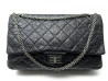 sac a main chanel grand 2.55 en cuir matelasse noir