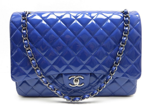  sac a main chanel timeless 2.55 maxi jumbo bleu