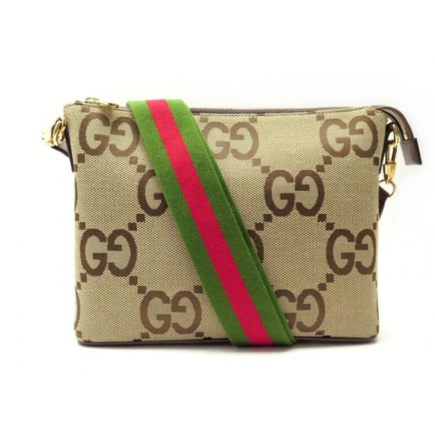 NEUF SACOCHE GUCCI JUMBO MESSENGER EN TOILE GG SUPREME 699130 BANDOULIERE BAG