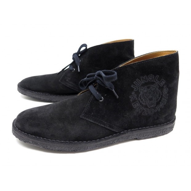 NEUF CHAUSSURES KENZO JUNGLE CHUKKA DAIM NOIR 45 