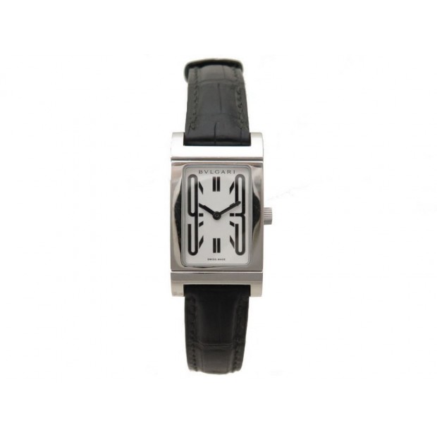 MONTRE BULGARI RETTANGOLO RT39S 20 x 38 MM CLASSIQUE QUARTZ ACIER WATCH 2400€