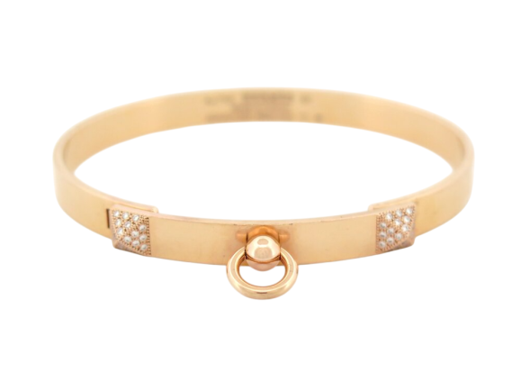 bracelet hermes collier de chien medor pm en or rose
