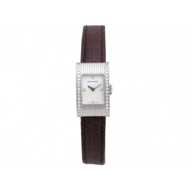 NEUF MONTRE BOUCHERON REFLET SMALL WA030505 QUARTZ DIAMANT ACIER WATCH 6500€