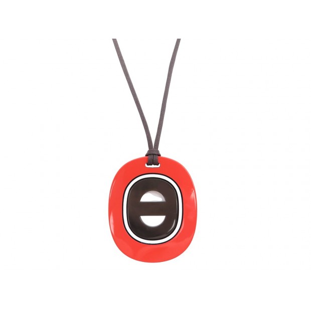 NEUF COLLIER HERMES FIDELIO VIRAGE H053015FL PENDENTIF 80CM CORNE DE BUFFLE 315€