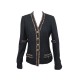 NEUF VESTE CHANEL BOUTONS FLOCON LOGO CC P62358V M 38 TWEED NOIR JACKET 8500€