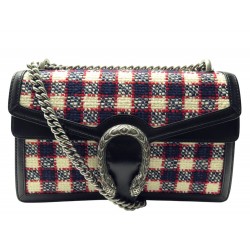 NEUF SAC A MAIN GUCCI DIONYSUS MM 400249 TWEED A CARREAUX BANDOULIERE BAG 2700€